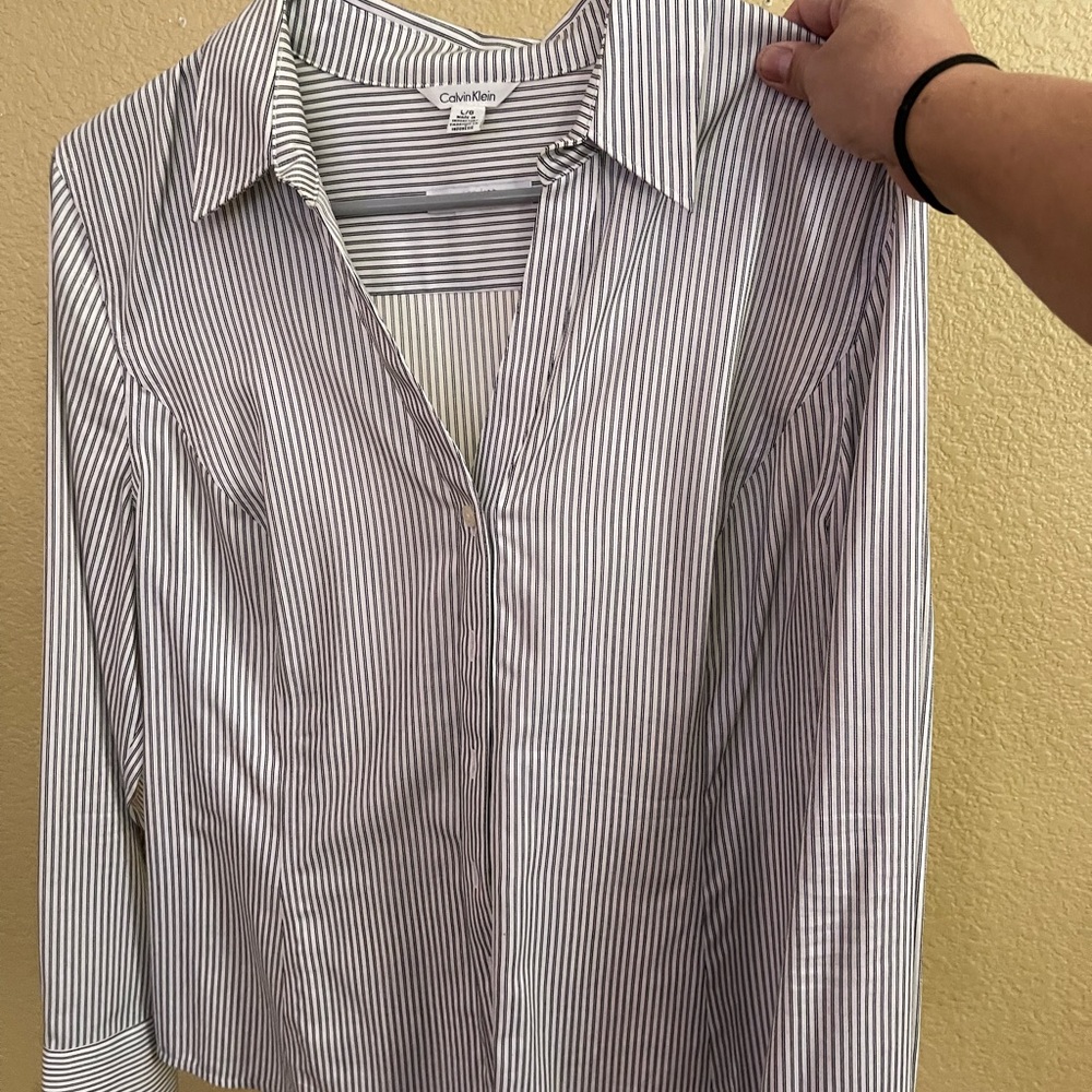 Calvin Klein Striped Button-Up Shirt